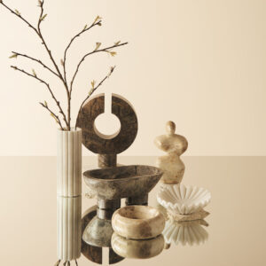 Santino Chocolate Marble Abstract Sculpture