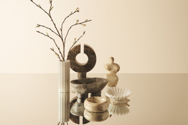 Santino Chocolate Marble Abstract Sculpture