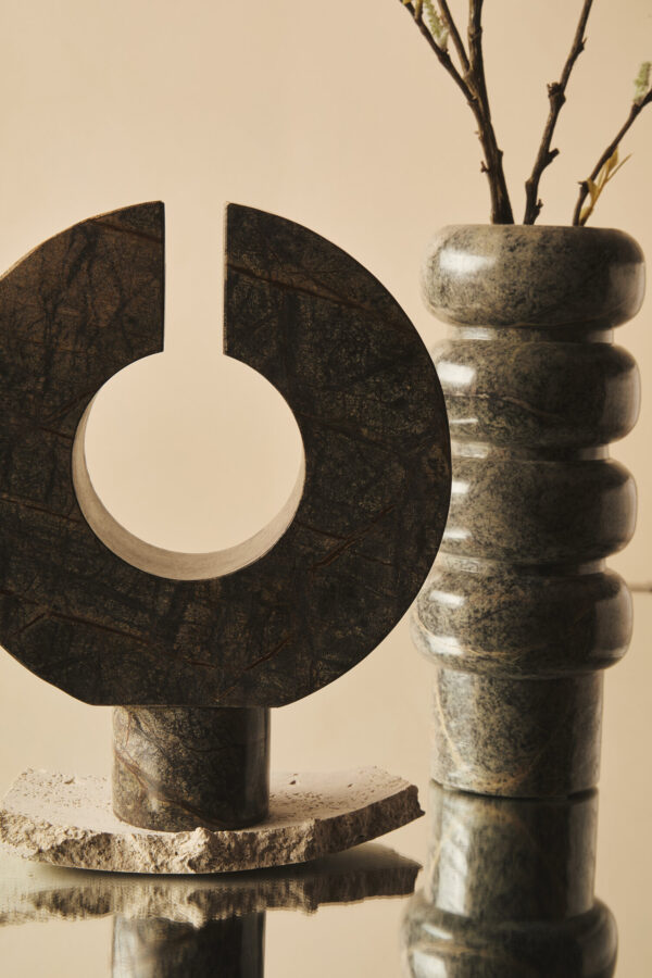 Fazio Forest Green Marble Sculpture
