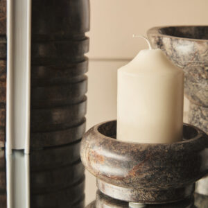 Fazio Forest Green Marble Pillar Candle Holder