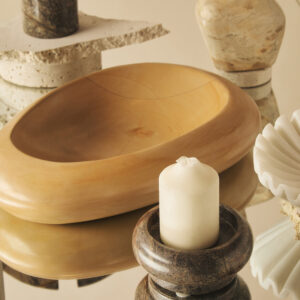 Fazio Forest Green Marble Pillar Candle Holder