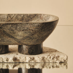 Fazio Forest Green Marble Pedestal Bowl