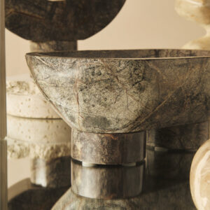 Fazio Forest Green Marble Pedestal Bowl