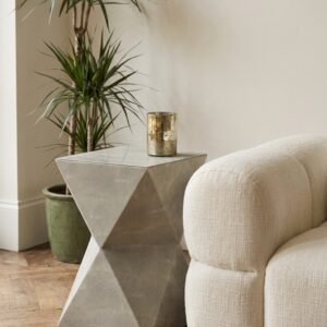 Cardona Grey Shagreen Effect Side Table