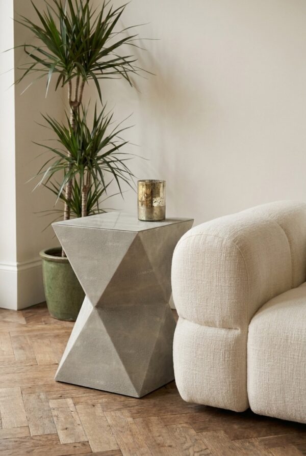 Cardona Grey Shagreen Effect Side Table