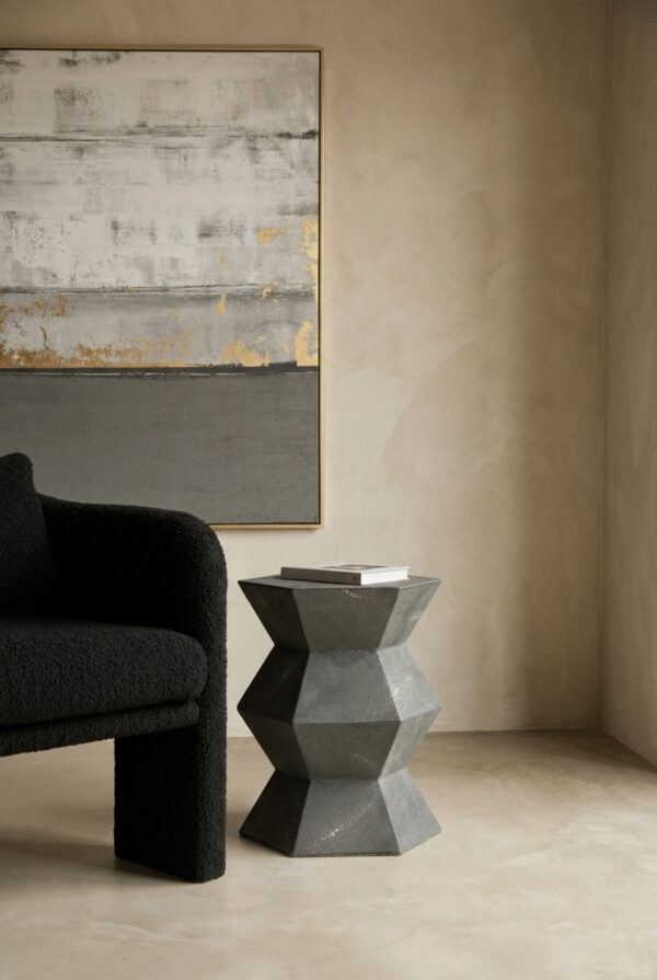 Cardona Blue Shagreen Effect Side Table