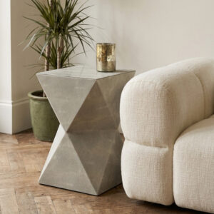 Cardona Grey Shagreen Effect Side Table
