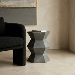 Cardona Blue Shagreen Effect Side Table