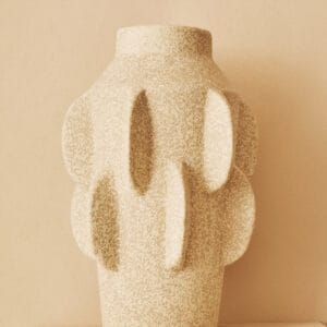 Sidra Large Cream Textured Vase