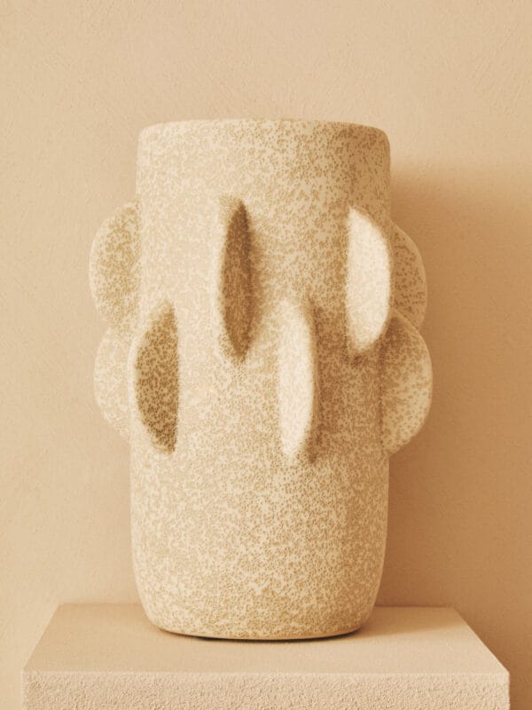 Sidra Small Cream Textured Vase