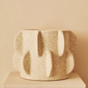 Sidra Small Cream Textured Planter