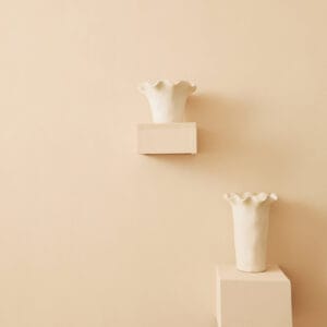 Sonata Large Cream Fluted Vase