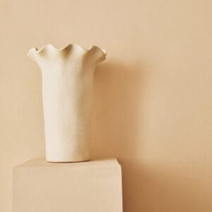 Sonata Large Cream Fluted Vase