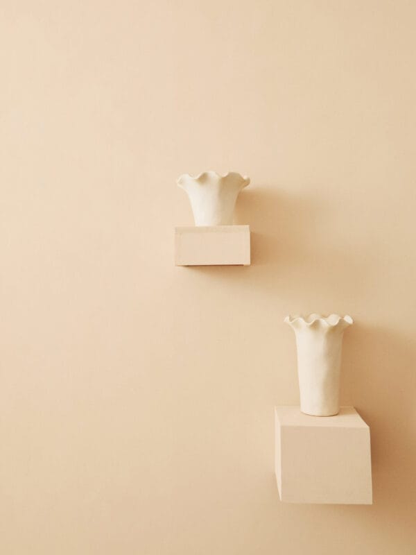 Sonata Small Cream Fluted Vase