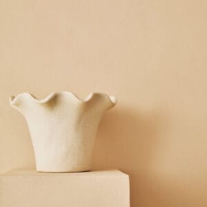 Sonata Small Cream Fluted Vase