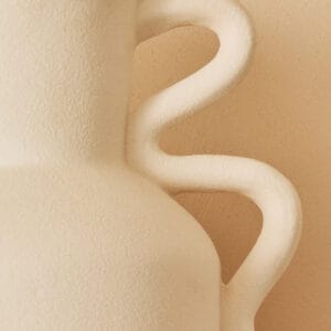 Sonata Large White Vase with Abstract Handles
