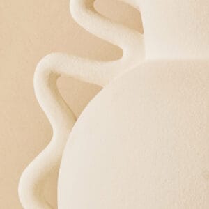 Sonata Small White Vase with Abstract Handles