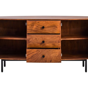 Torello Two Door Three Drawer Mango Wood Oval Sideboard