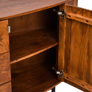 Torello Two Door Three Drawer Mango Wood Oval Sideboard
