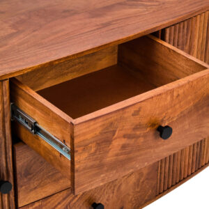 Torello Two Door Three Drawer Mango Wood Oval Sideboard