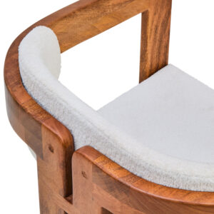 Torello Boucle Fabric and Mango Wood Dining Chair