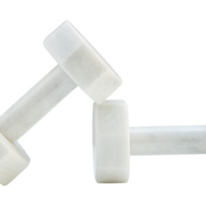 Zoro Set of Two Decorative White Marble Dumbbells