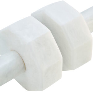 Zoro Set of Two Decorative White Marble Dumbbells
