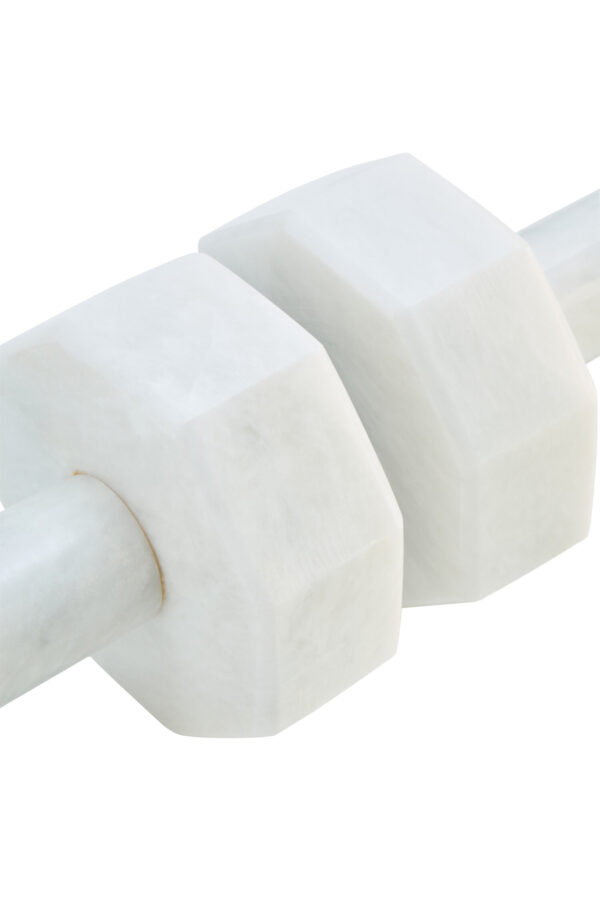 Zoro Set of Two Decorative White Marble Dumbbells
