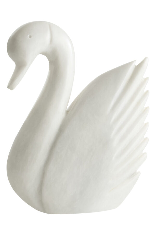 Zoro White Marble Decorative Swan