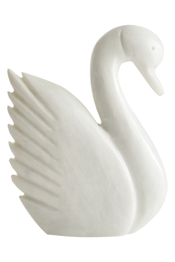 Zoro White Marble Decorative Swan