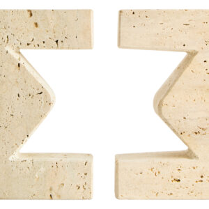 Tibor Travertine Set of Two Sigma Bookends