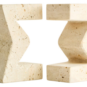 Tibor Travertine Set of Two Sigma Bookends