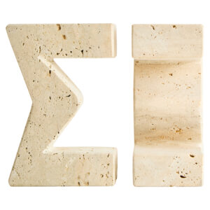 Tibor Travertine Set of Two Sigma Bookends