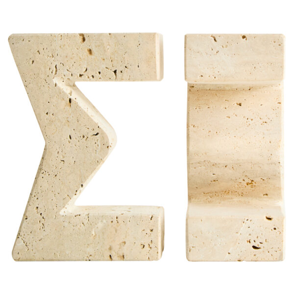 Tibor Travertine Set of Two Sigma Bookends