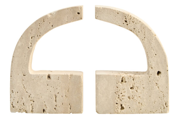 Tibor Travertine Set of Two Comma Bookends