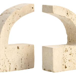Tibor Travertine Set of Two Comma Bookends