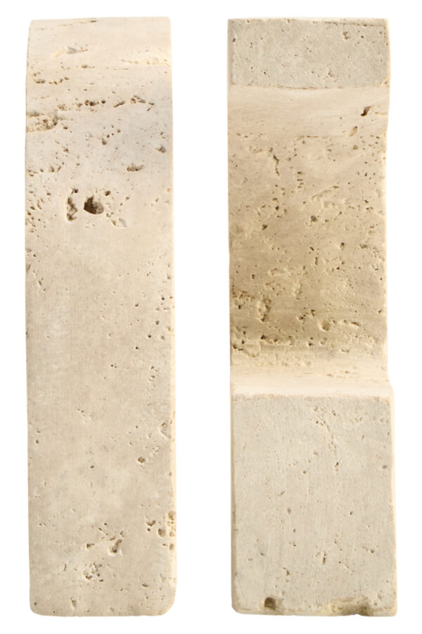 Tibor Travertine Set of Two Comma Bookends
