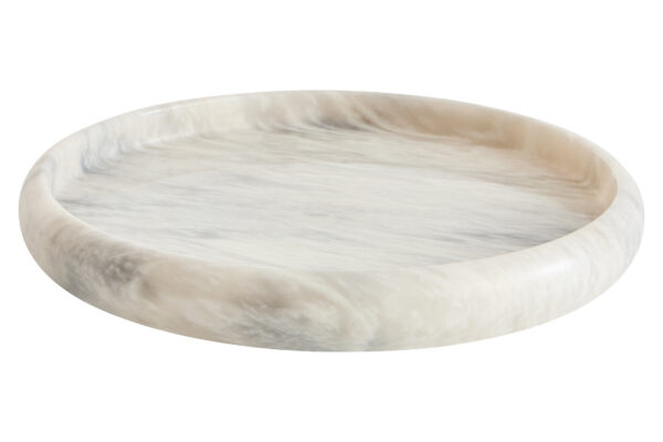 Zoro White Marble Round Tray