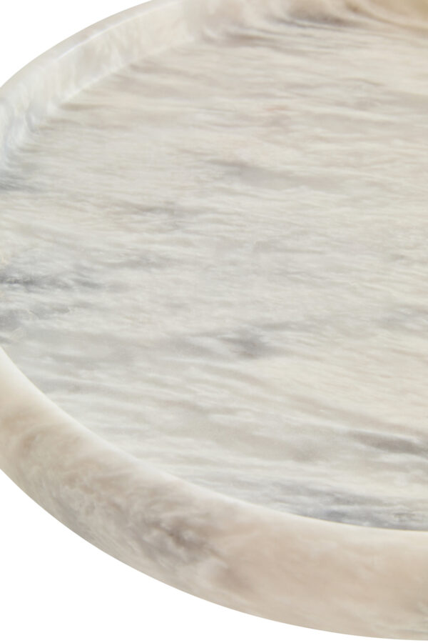 Zoro White Marble Round Tray