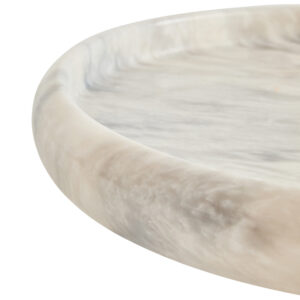 Zoro White Marble Round Tray