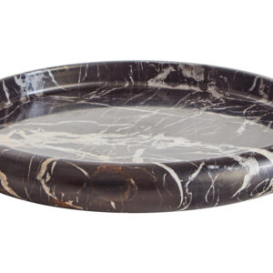 Zoro Black and White Marble Round Tray