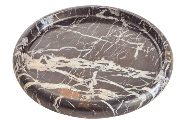 Zoro Black and White Marble Round Tray