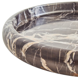 Zoro Black and White Marble Round Tray
