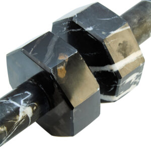 Zoro Set of Two Decorative Black and White Marble Dumbbells