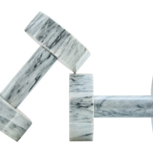 Zoro Set of Two Decorative Grey Marble Dumbbells
