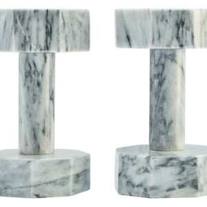 Zoro Set of Two Decorative Grey Marble Dumbbells