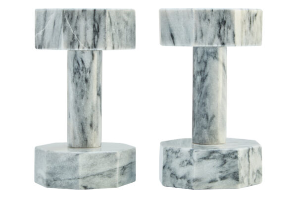 Zoro Set of Two Decorative Grey Marble Dumbbells