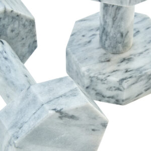 Zoro Set of Two Decorative Grey Marble Dumbbells
