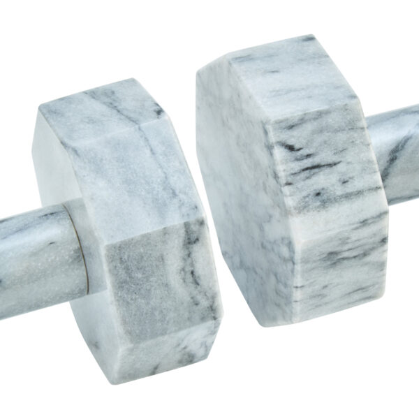 Zoro Set of Two Decorative Grey Marble Dumbbells