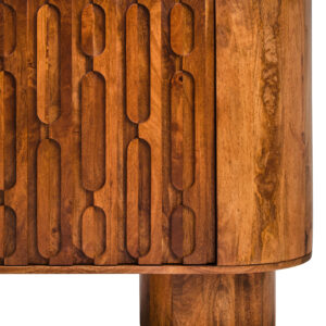 Torello Marble and Carved Mango Wood  Two Door Sideboard